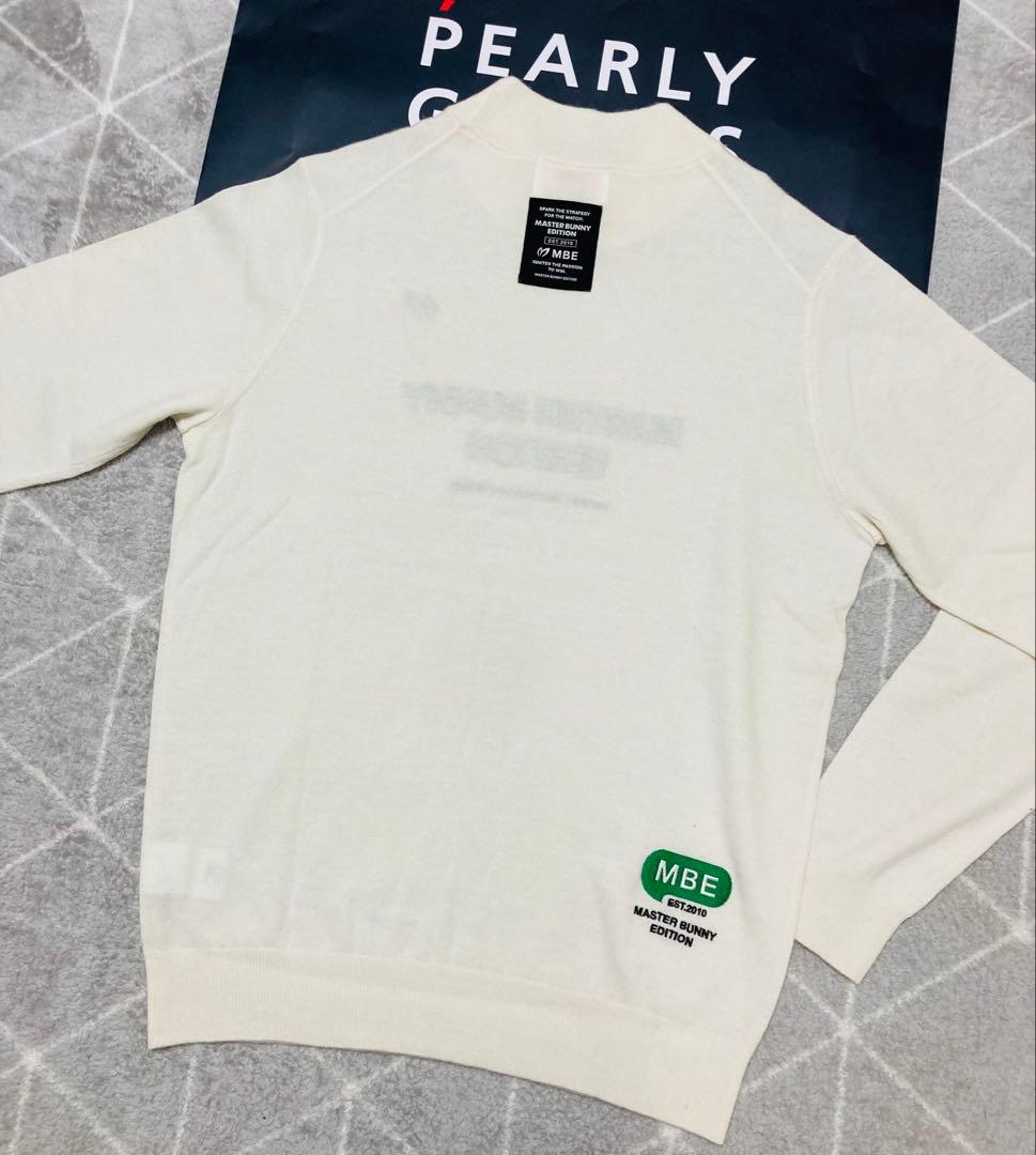 新品 パーリーゲイツ マスターバニー カシミヤ混 タートルネックニット(5)L白