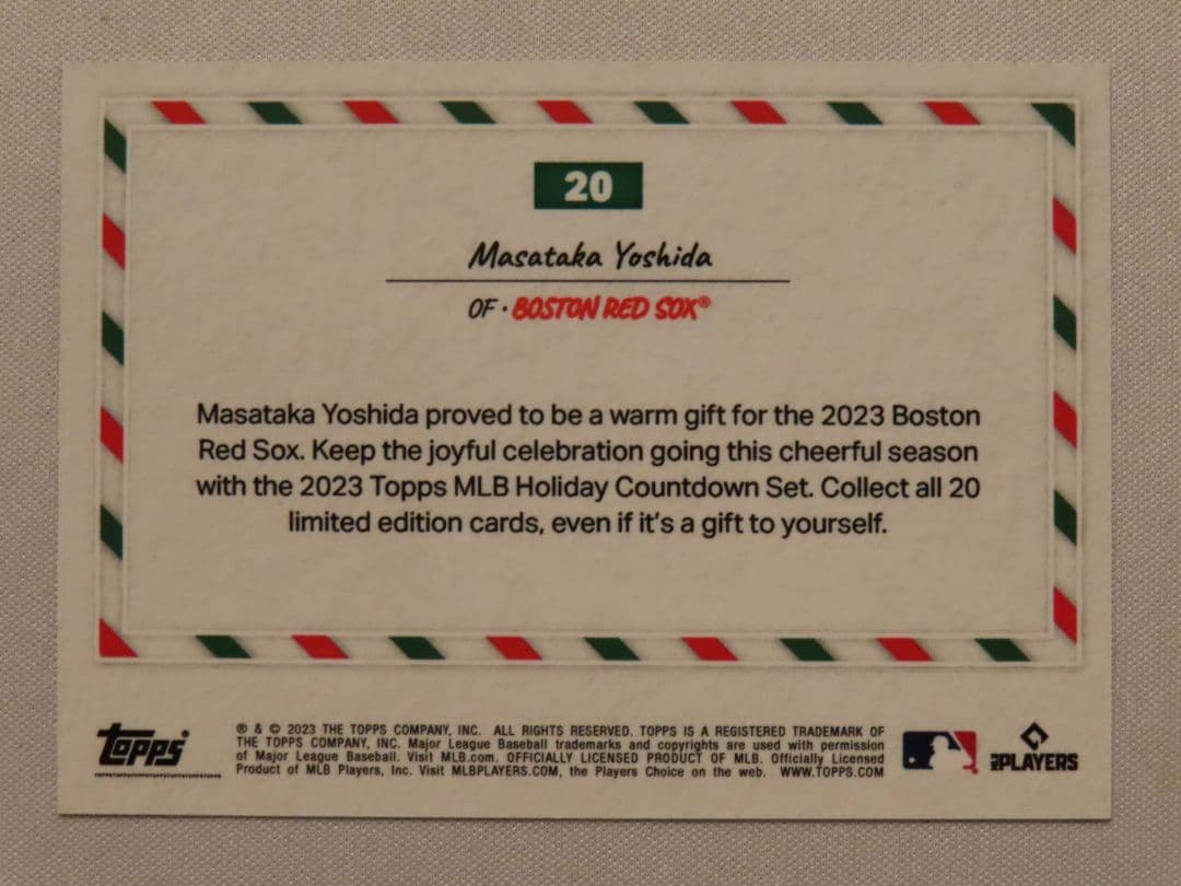 吉田正尚 Topps Holiday Card #20 ホリデーカード 19