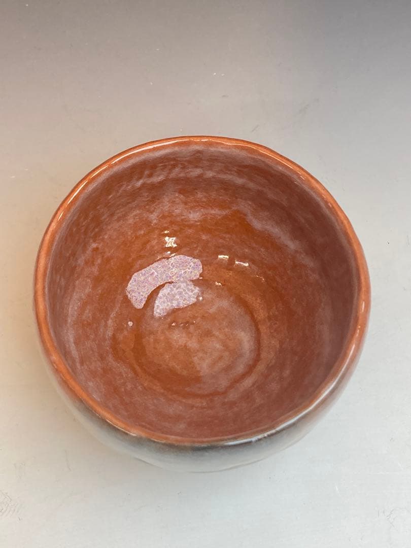 二代 玉藻 氏家常美 作 玉藻焼赤楽茶碗 共箱 茶道具