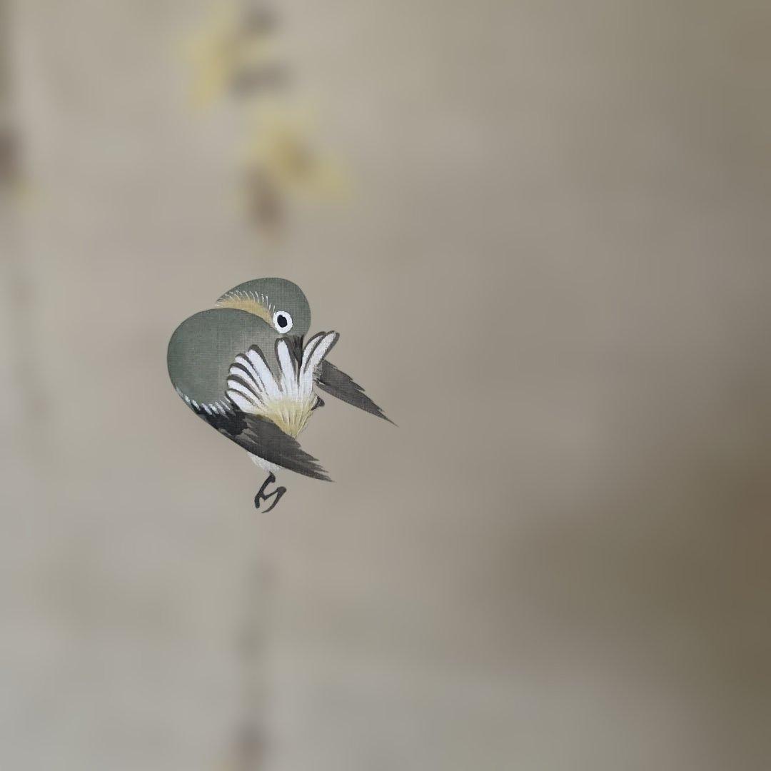 2軸セット　「しだれ桜」　「花と鳥」の掛軸 木製収納箱付き　山梨県の画家