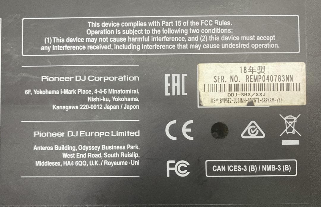 Pioneer DJ　DDJ-SB3-S　DJコントローラー