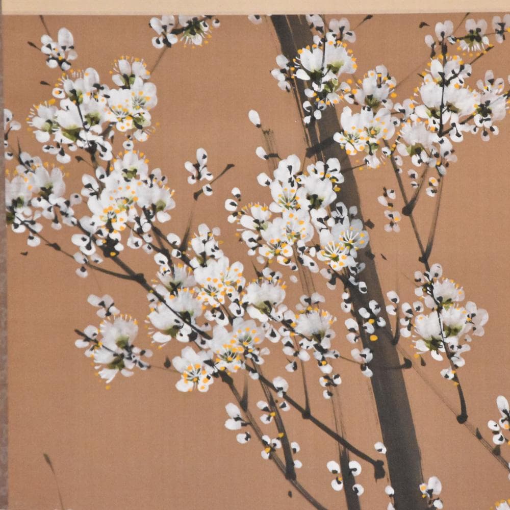 中国美術 丙子 陳文翰 画 梅花掛軸 掛け軸 骨董 古玩 古美術 水墨画 漢詩