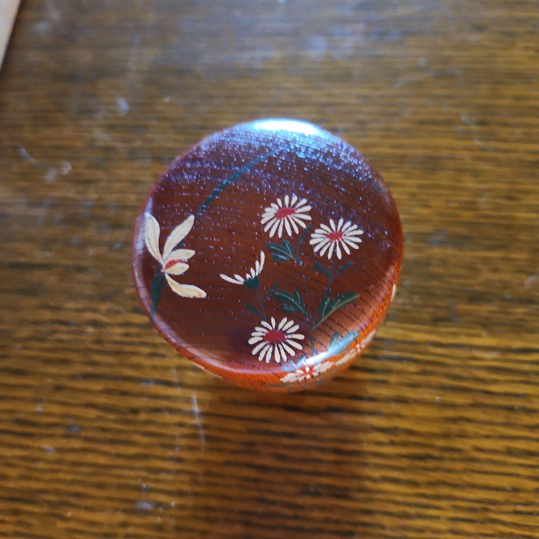 茶道具　四季草花　欅　中棗　宗廣作