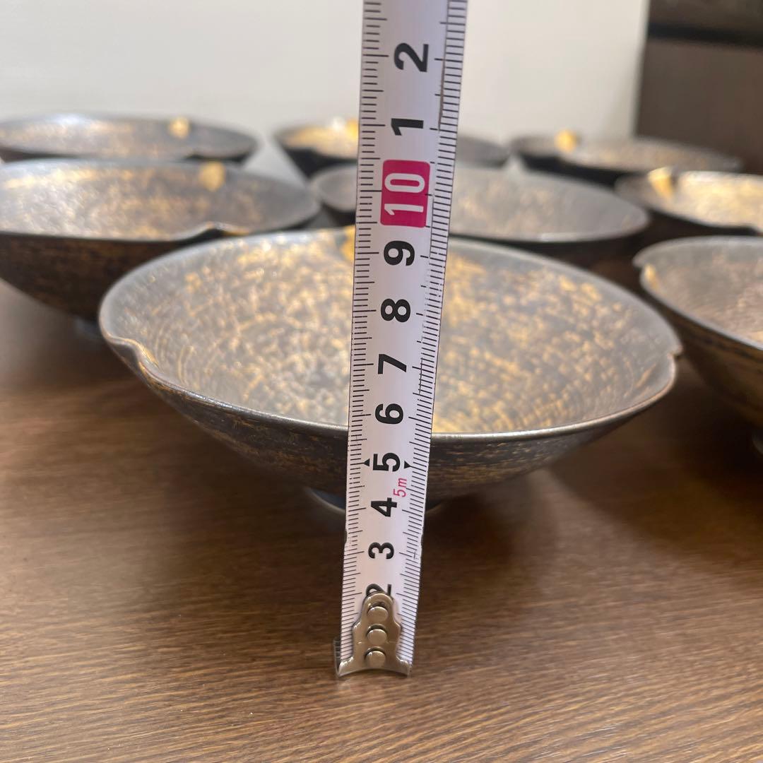 金彩黒茶碗　8個セット
