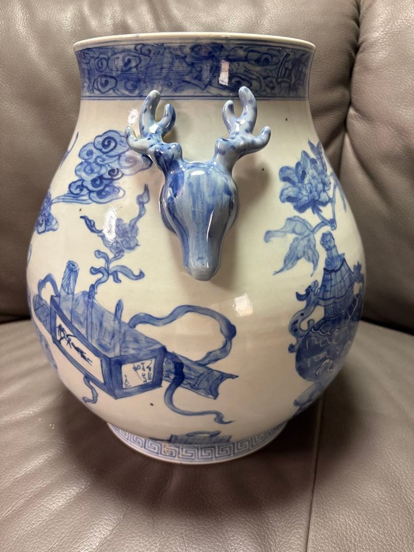 シカ壺　置物
