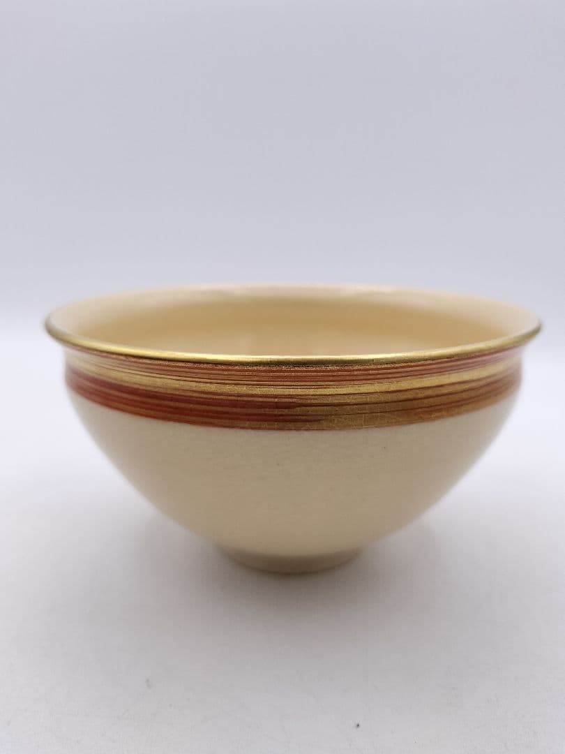 c702 数茶碗 金襴手赤巻 5客＋2客オマケ 高台寺窯 紙箱 茶道具 古物