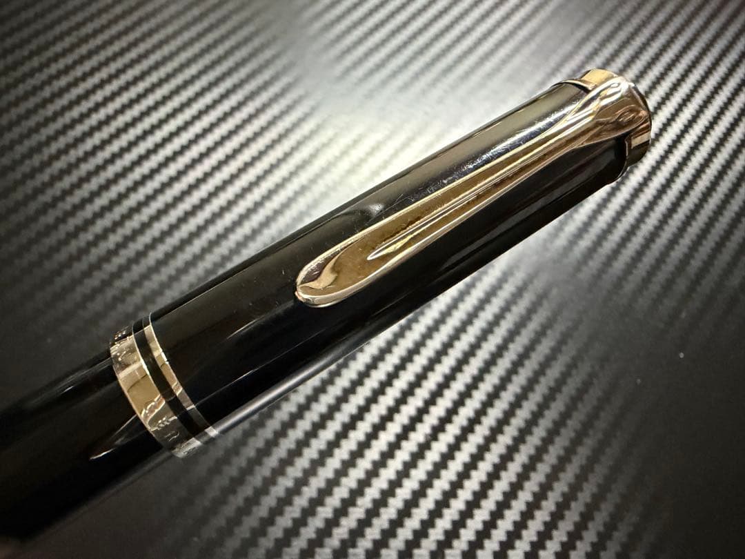 美品 ペリカン スーベレーン M405 万年筆 EF ブラック シルバートリム