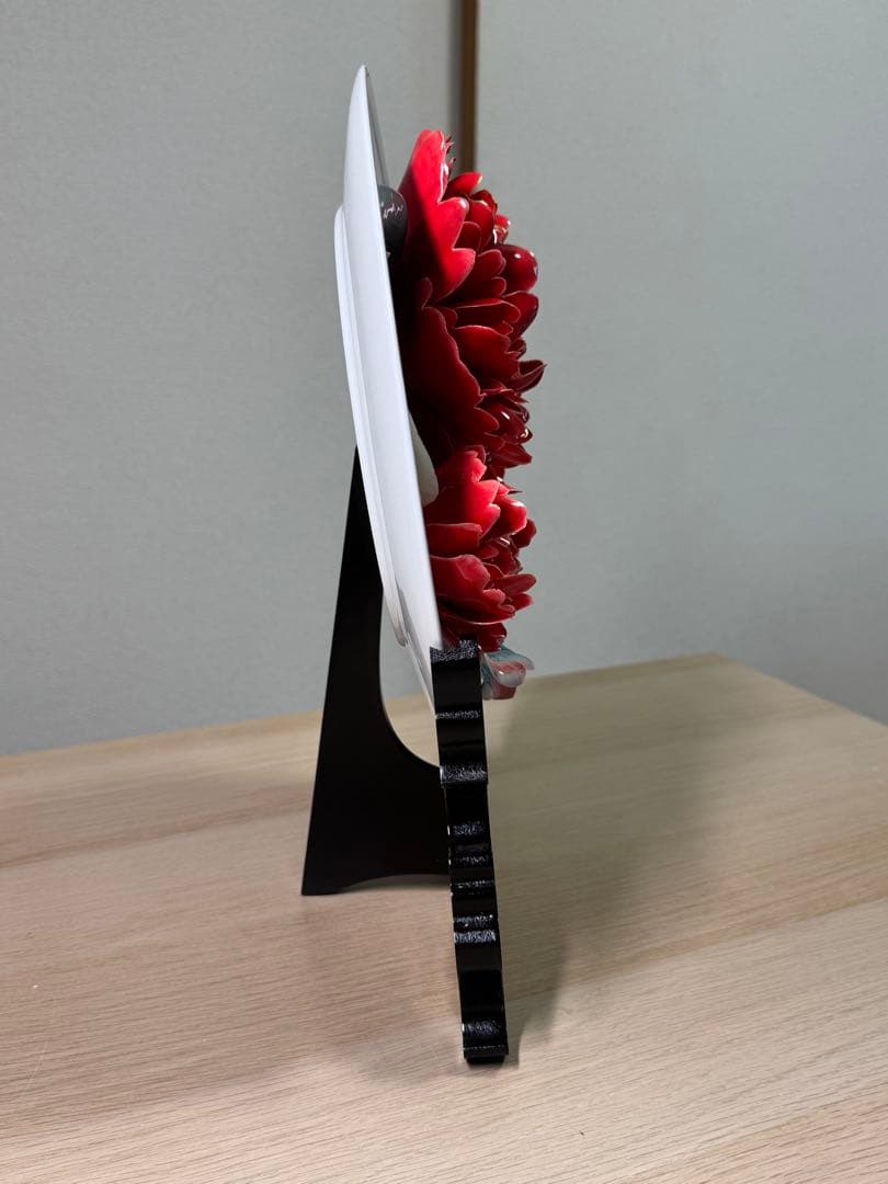 中国洛陽名物牡丹磁ボタン花平面彫刻　レリーフ　立体彫刻　プレゼント花　磁器陶磁