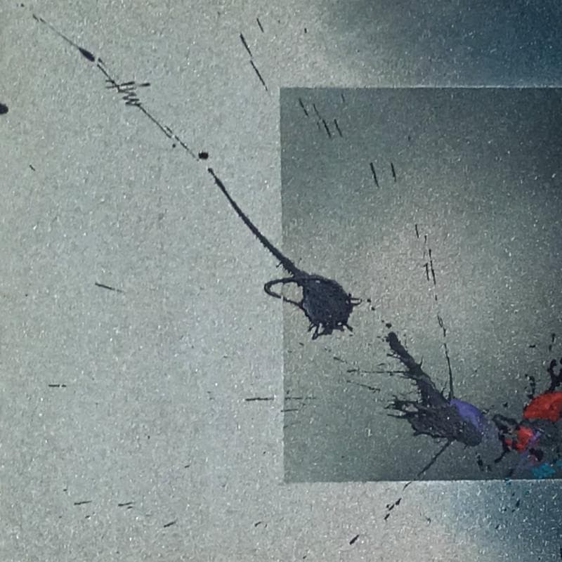 ☆高山洋夫☆砂地に描く『沈黙』のシリーズ アクリル画　肉筆　900X300
