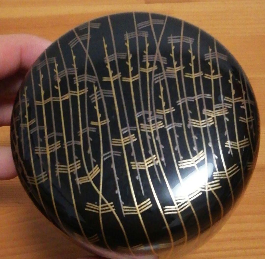 宗完書付　康光作　芽張　柳蒔絵　棗　共箱　茶道具