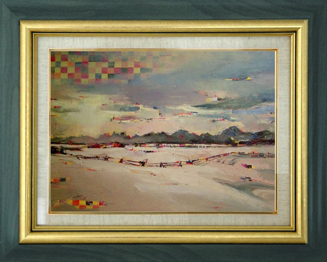 油絵 菅家令子 絵 絵画 インテリア uF6-060204 風景 雪景色