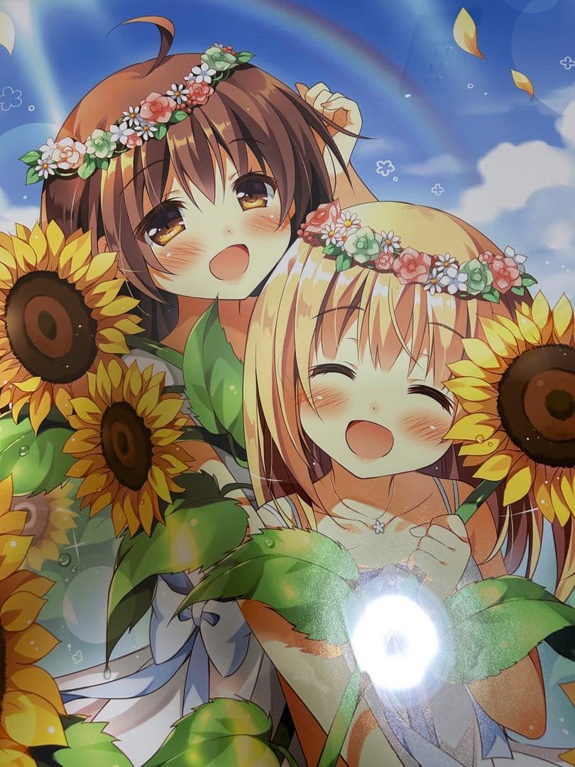 ぱんのみみ　絵師100人展06 複製原画　「太陽」　ここあちゃん　てんちゃん