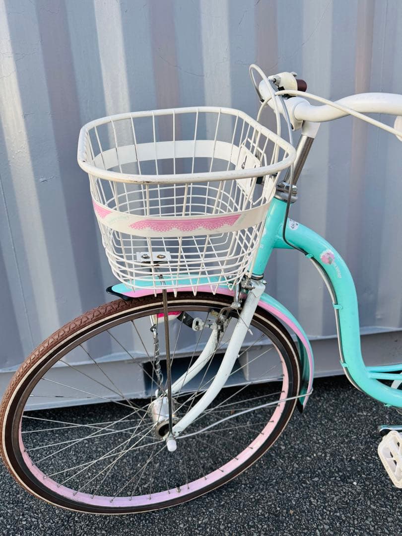 福岡発 ミントグリーン系 自転車 26インチ 軽量 通学 通勤 家庭用
