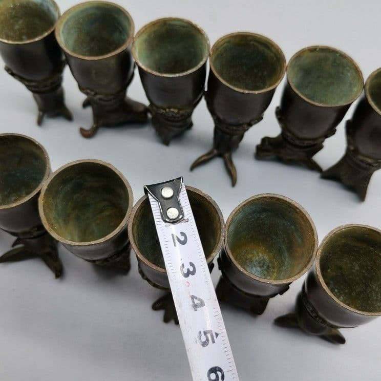 銅 細工 十二支獣首杯 装飾品 現代工芸品 美術品 置物
