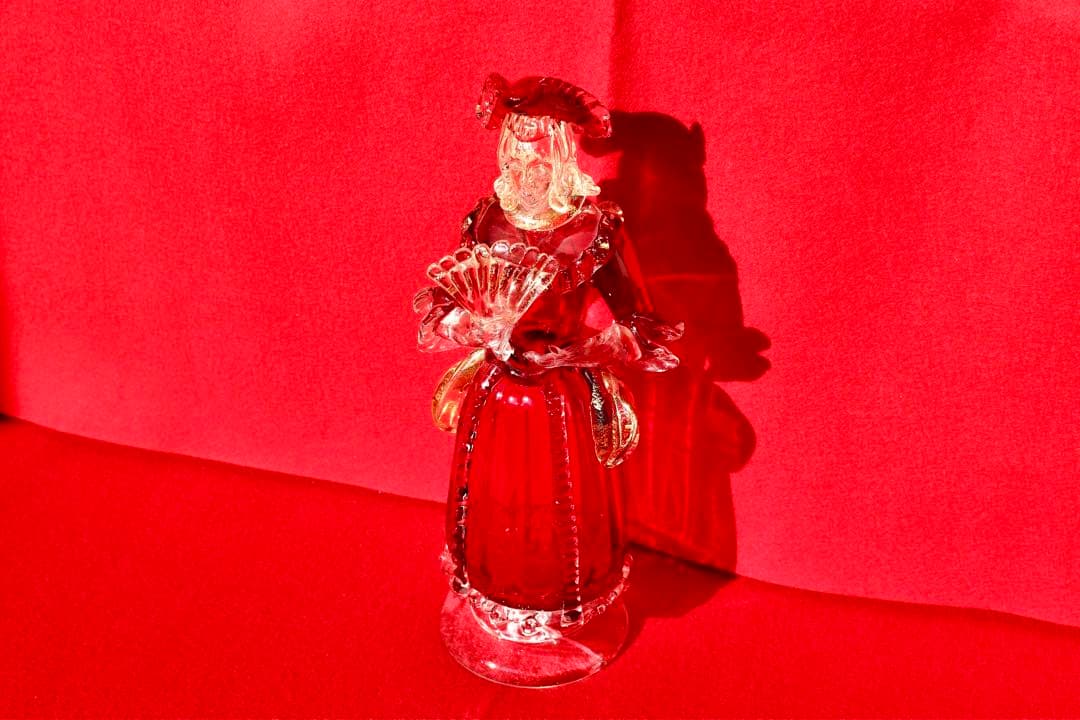 イタリア雑貨・ガラスコレクション【MURANOGLASS 金彩人形　貴婦人】