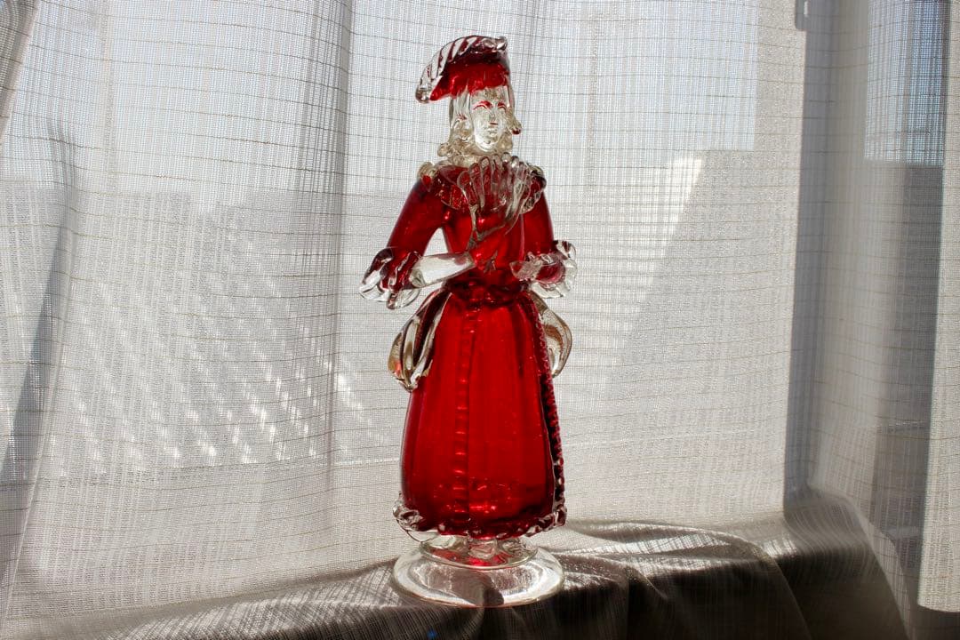 イタリア雑貨・ガラスコレクション【MURANOGLASS 金彩人形　貴婦人】