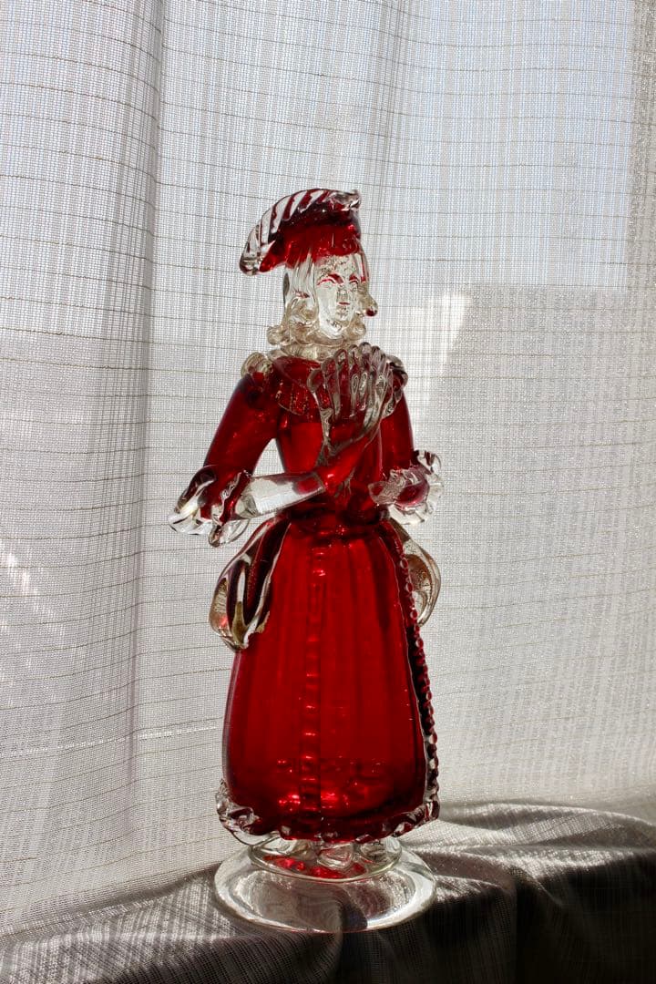 イタリア雑貨・ガラスコレクション【MURANOGLASS 金彩人形　貴婦人】