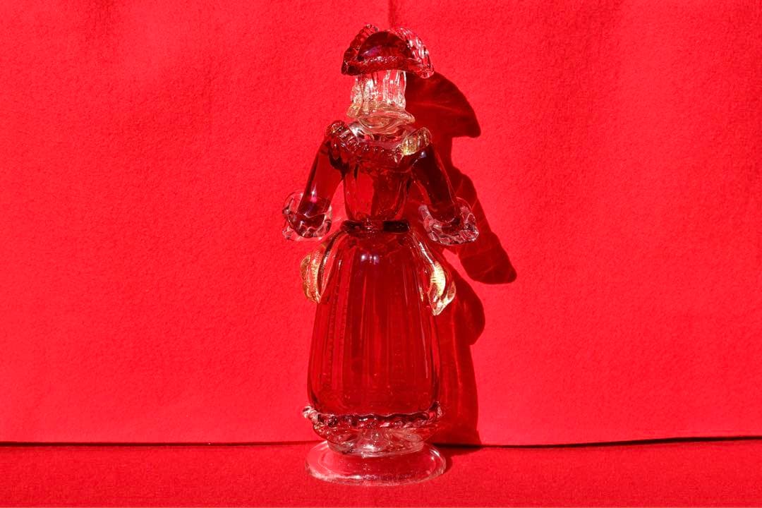 イタリア雑貨・ガラスコレクション【MURANOGLASS 金彩人形　貴婦人】
