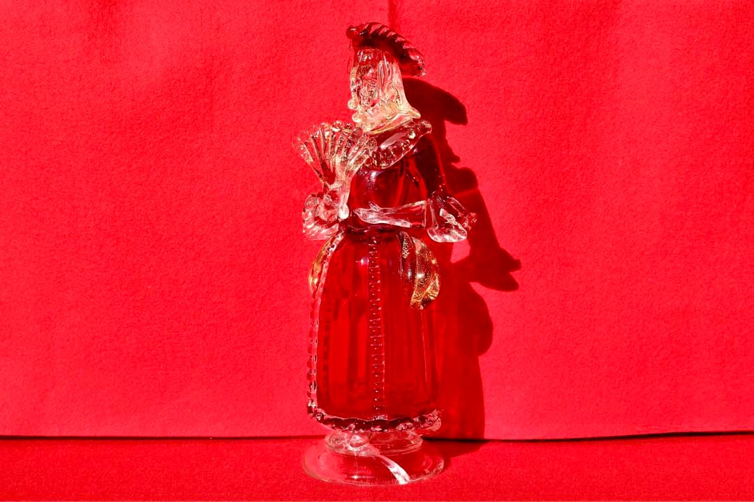 イタリア雑貨・ガラスコレクション【MURANOGLASS 金彩人形　貴婦人】