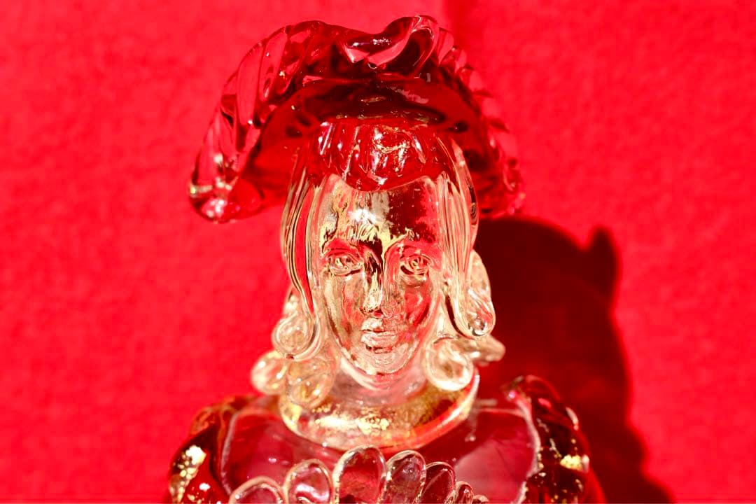 イタリア雑貨・ガラスコレクション【MURANOGLASS 金彩人形　貴婦人】