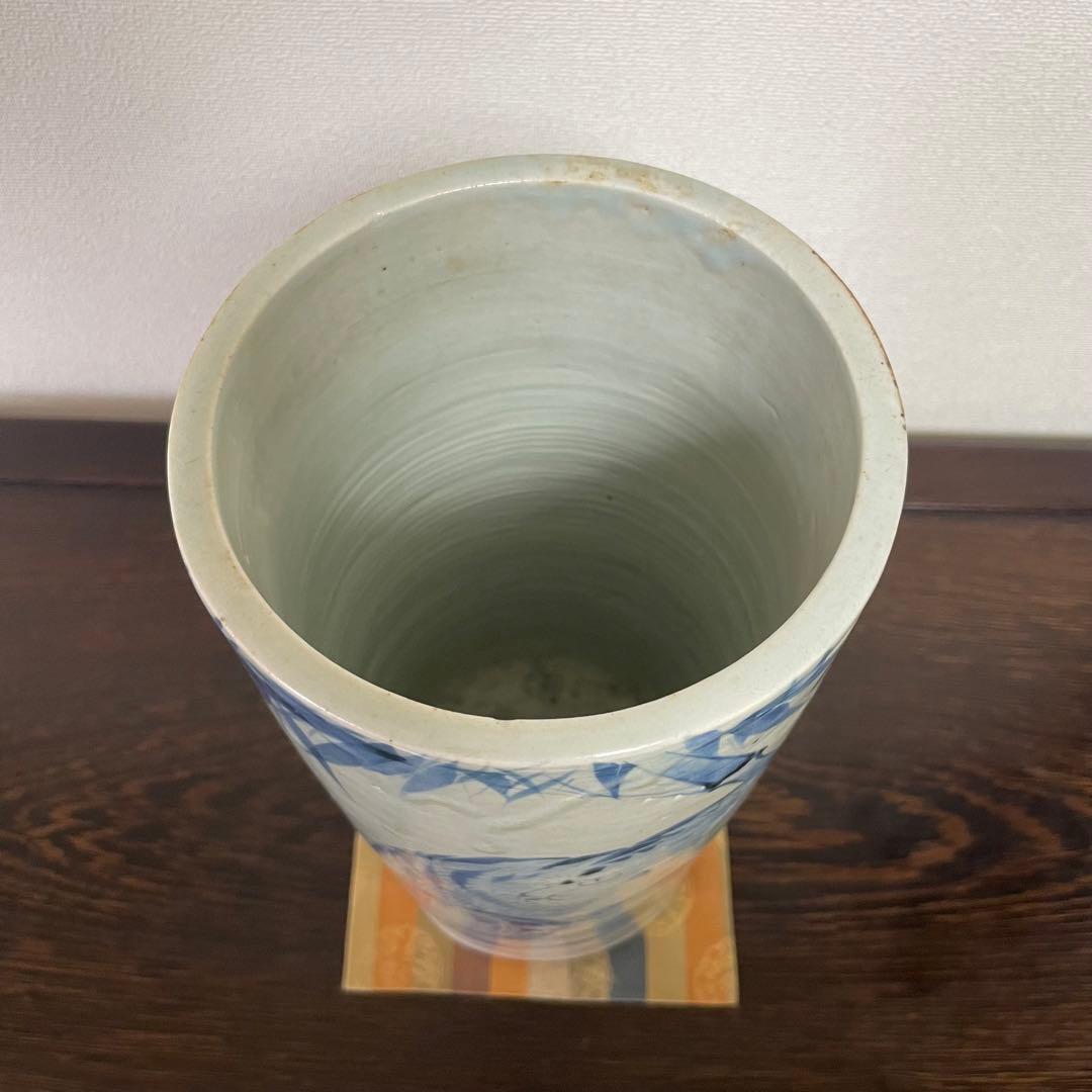 薩摩焼 平佐 ト 染付 花生 花入 花器 花瓶