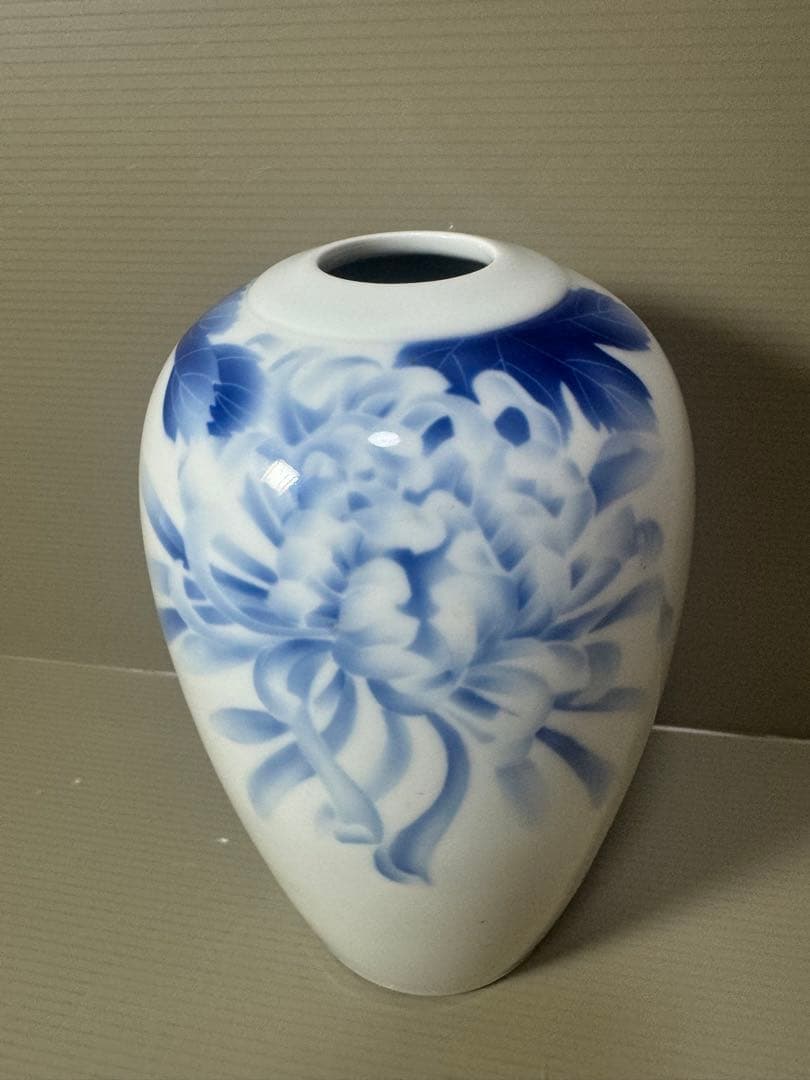 2071 深川製磁　色絵花瓶　時代物