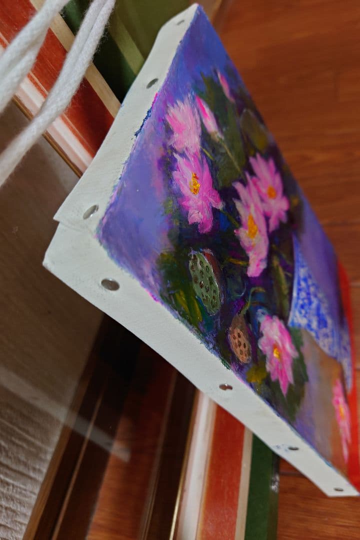 清水 亟典 「蓮の花」真筆 絵画 油絵 油彩 真作