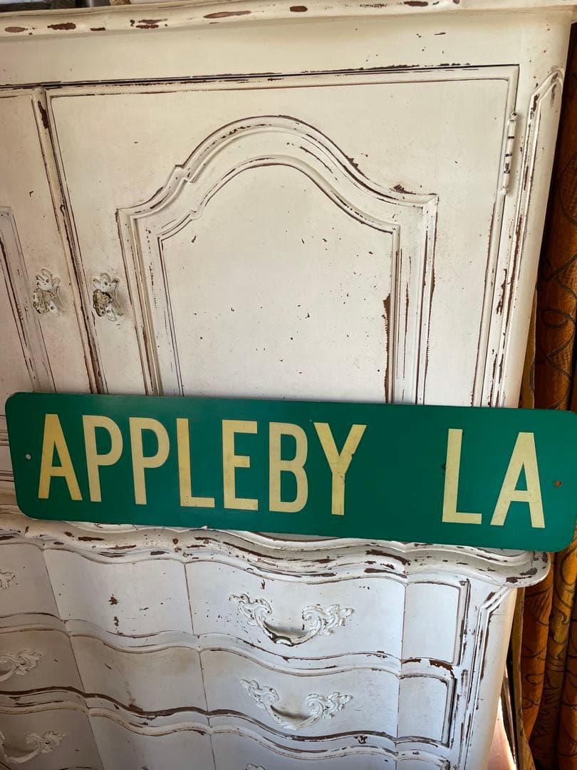 アンティーク　サイン　プレート　APPLEBY LA看板 道路標識　アメリカ