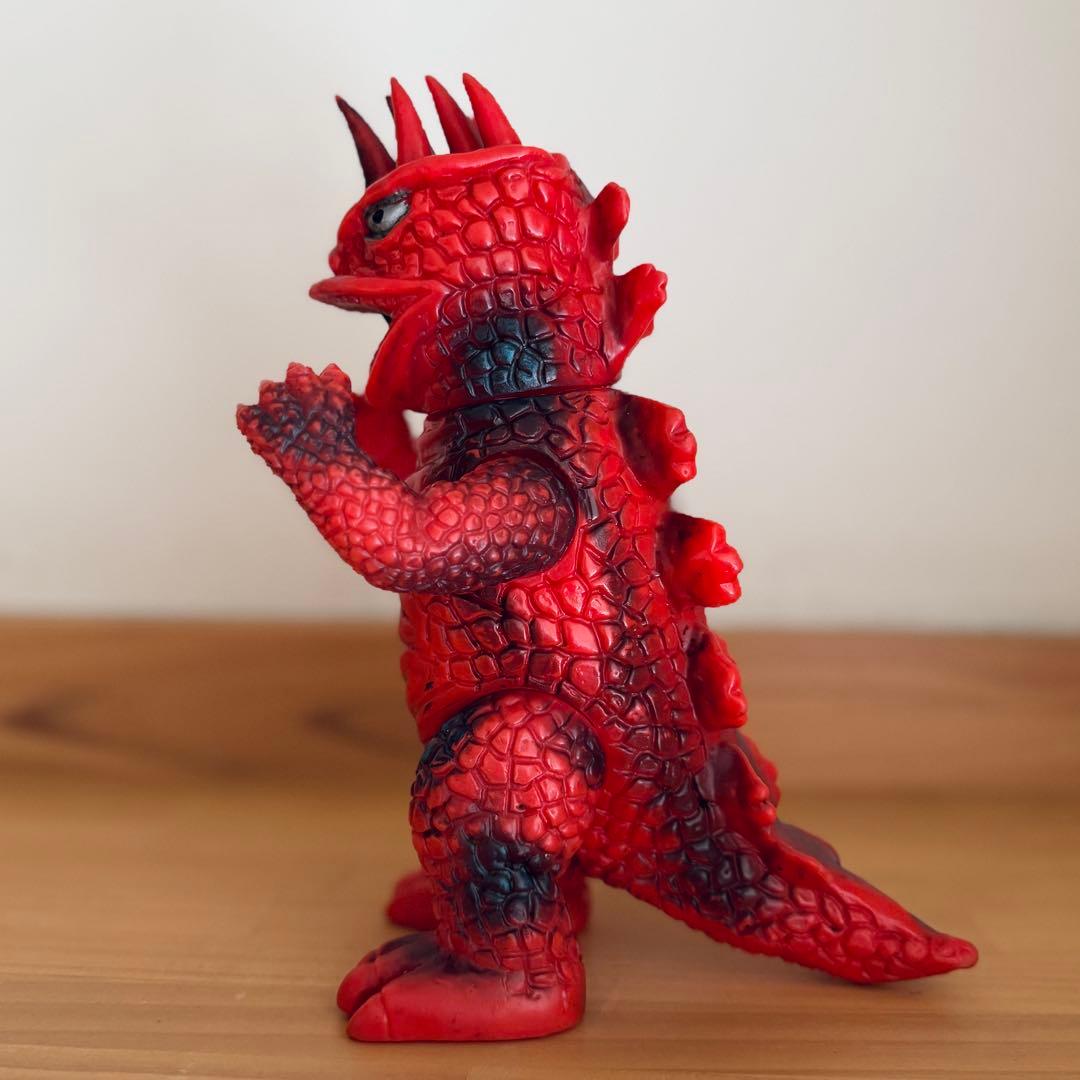 【無版権】六本角 火吹き怪獣 ソフビ 当時物