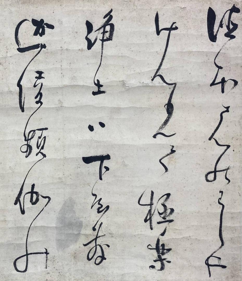 【ドクロ図】渡辺始興／【書】蜀山人 (貼り合わせ)／紙本　掛軸【髑髏／骸骨】