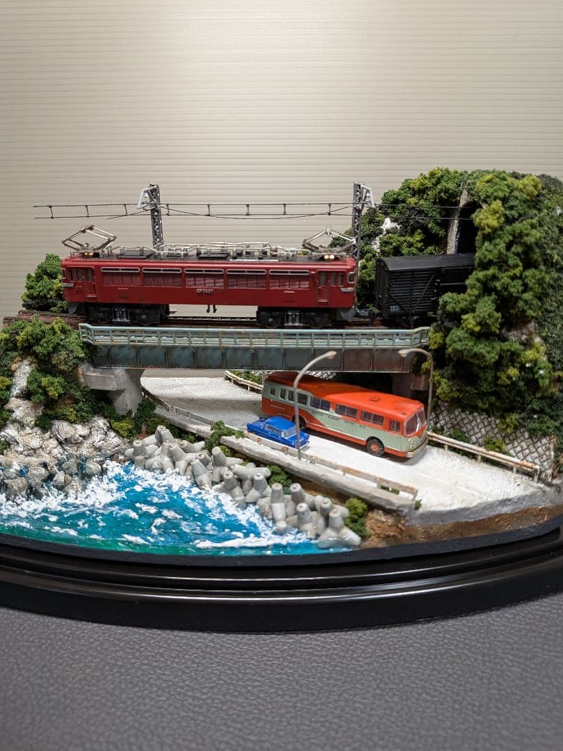 No.61鉄道Nゲージジオラマ車両、バス等付き