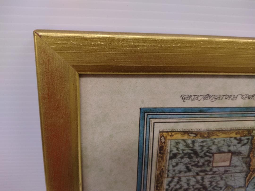 古地図 絵画 金縁 イタリア製 インテリア