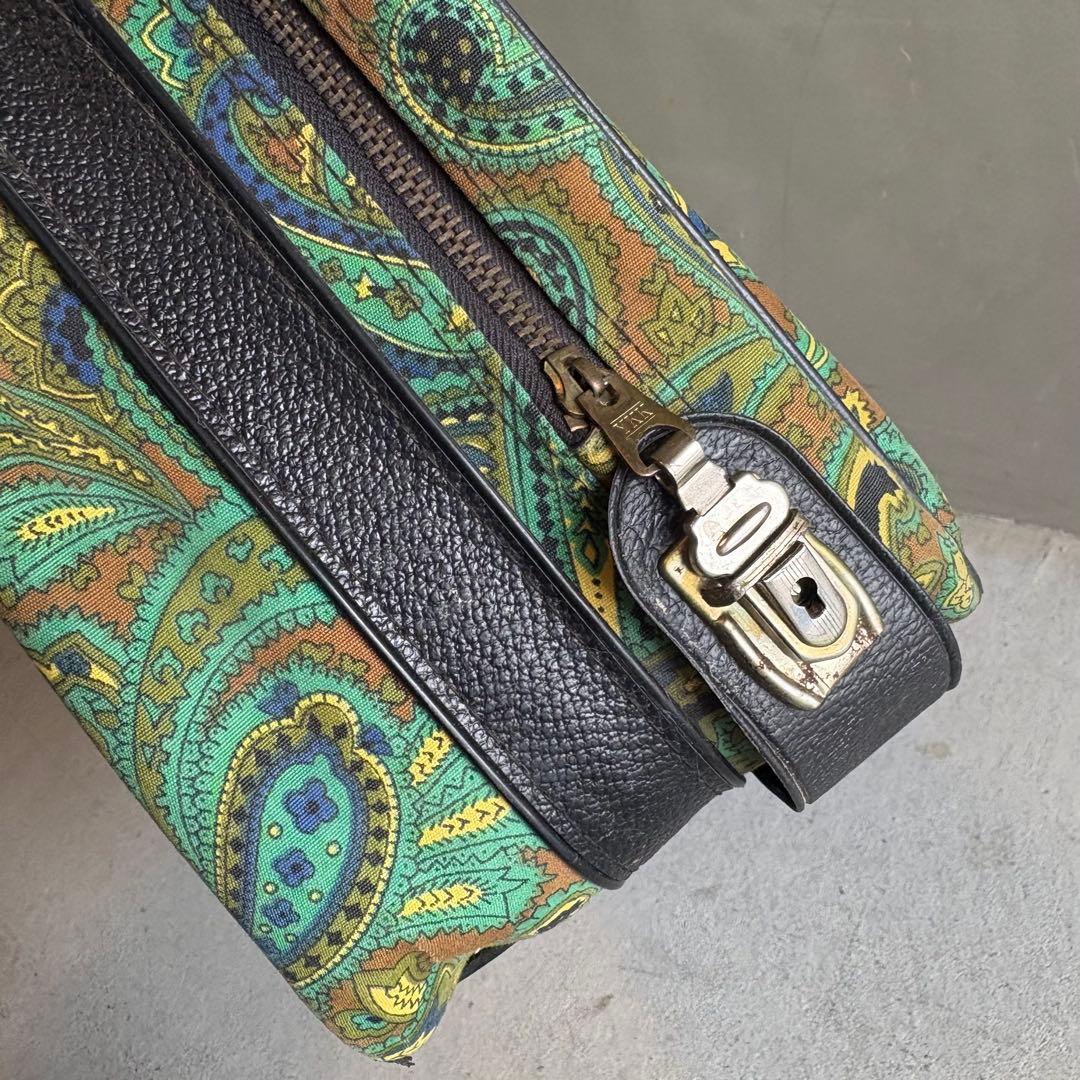 【1970s Japan vintage】ペイズリー トラベルバッグ カバン