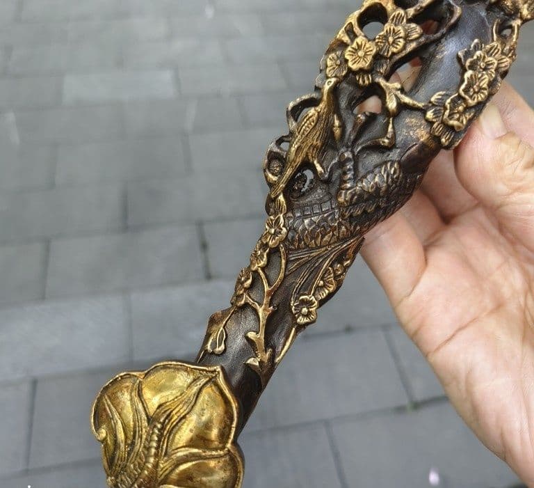 銅 細工 龍如意 開運 風水 招財 置物 工芸品