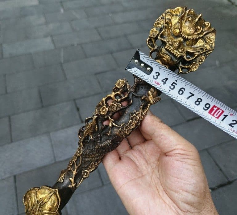 銅 細工 龍如意 開運 風水 招財 置物 工芸品