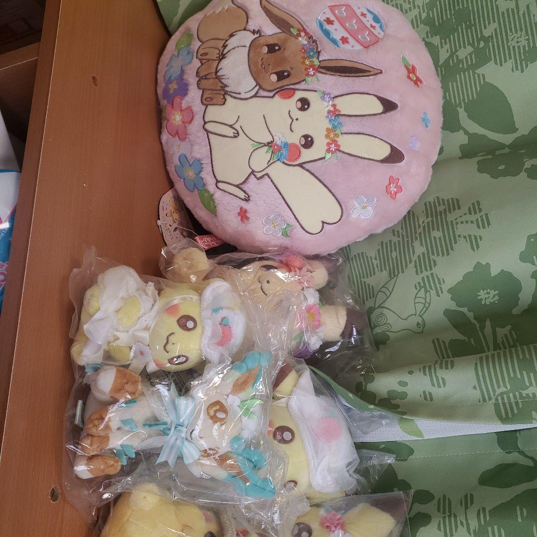 ピカチュウ イースターぬいぐるみセット ぬいぐるみ9個マスコット７個クッション１