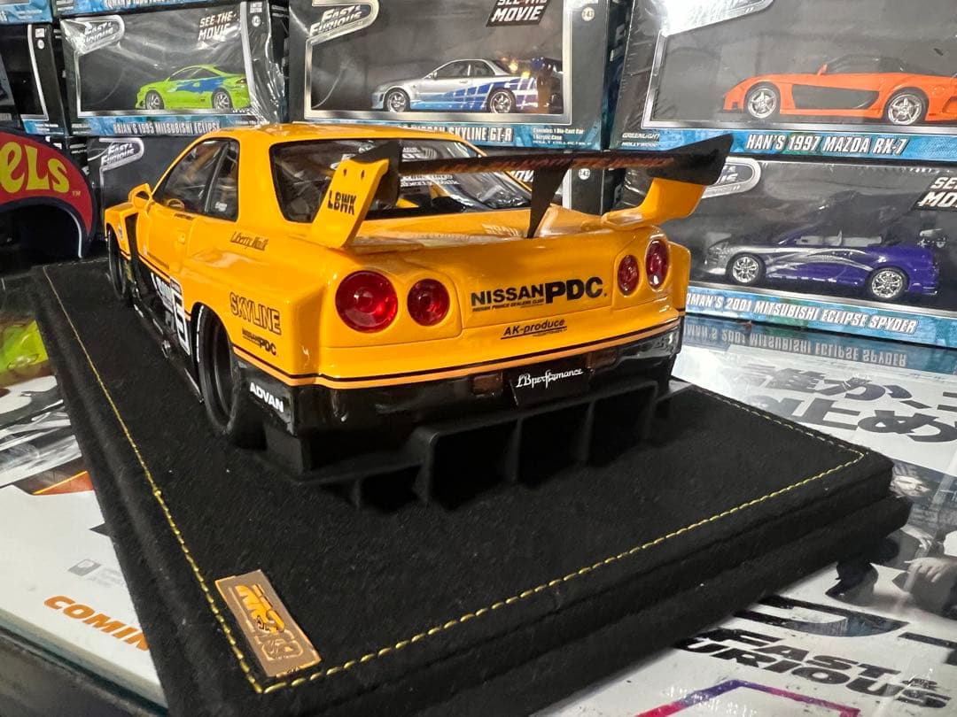 ミニカー INNO 1/18 SKYLINE LBWK ER34 YELLOW