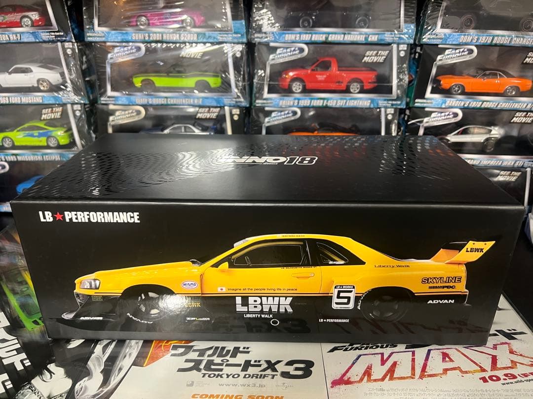 ミニカー INNO 1/18 SKYLINE LBWK ER34 YELLOW