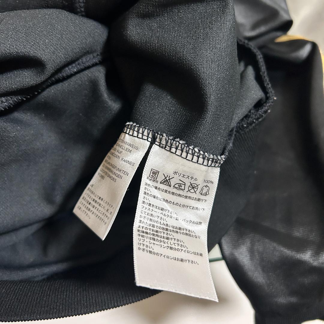 希少 adidas アディダス レザー調 光沢 上下 セットアップ ジャージ L