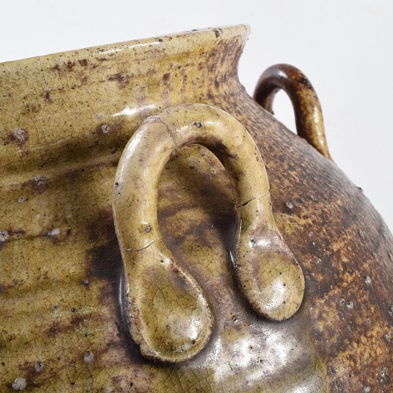 信楽焼　古信楽　四耳茶壺　葉茶壺　時代箱　C　R7759C