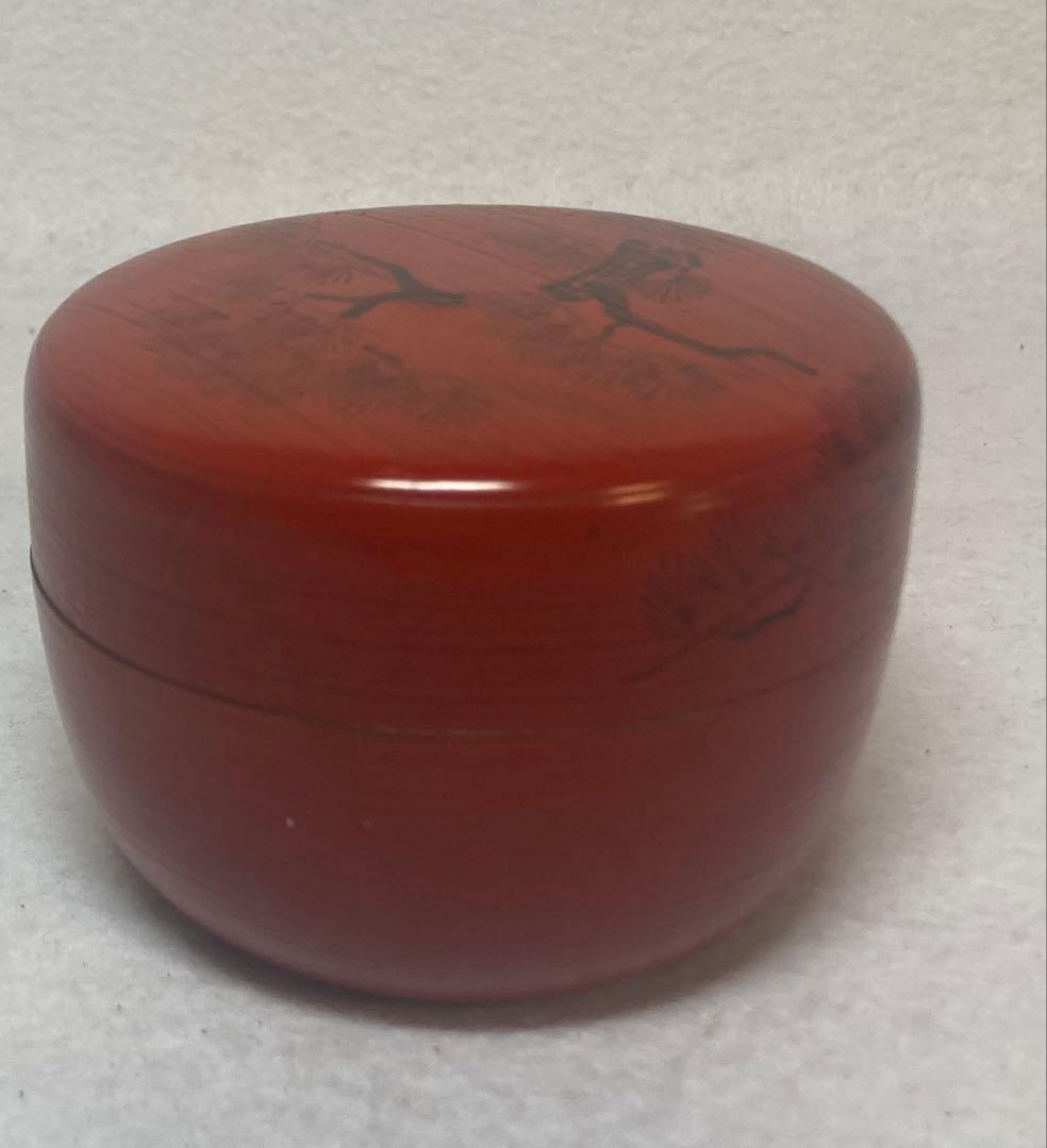 B524h「朝陽 棗」岡本陽斎作　共箱　茶入　茶道具　加賀塗師