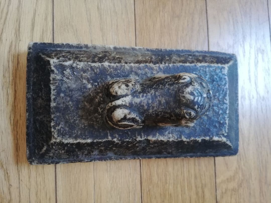 貴重中国骨董　旧蔵した【元時代漢白玉異獸彫刻大文鎮】運気を上げる　縁起の良い置物