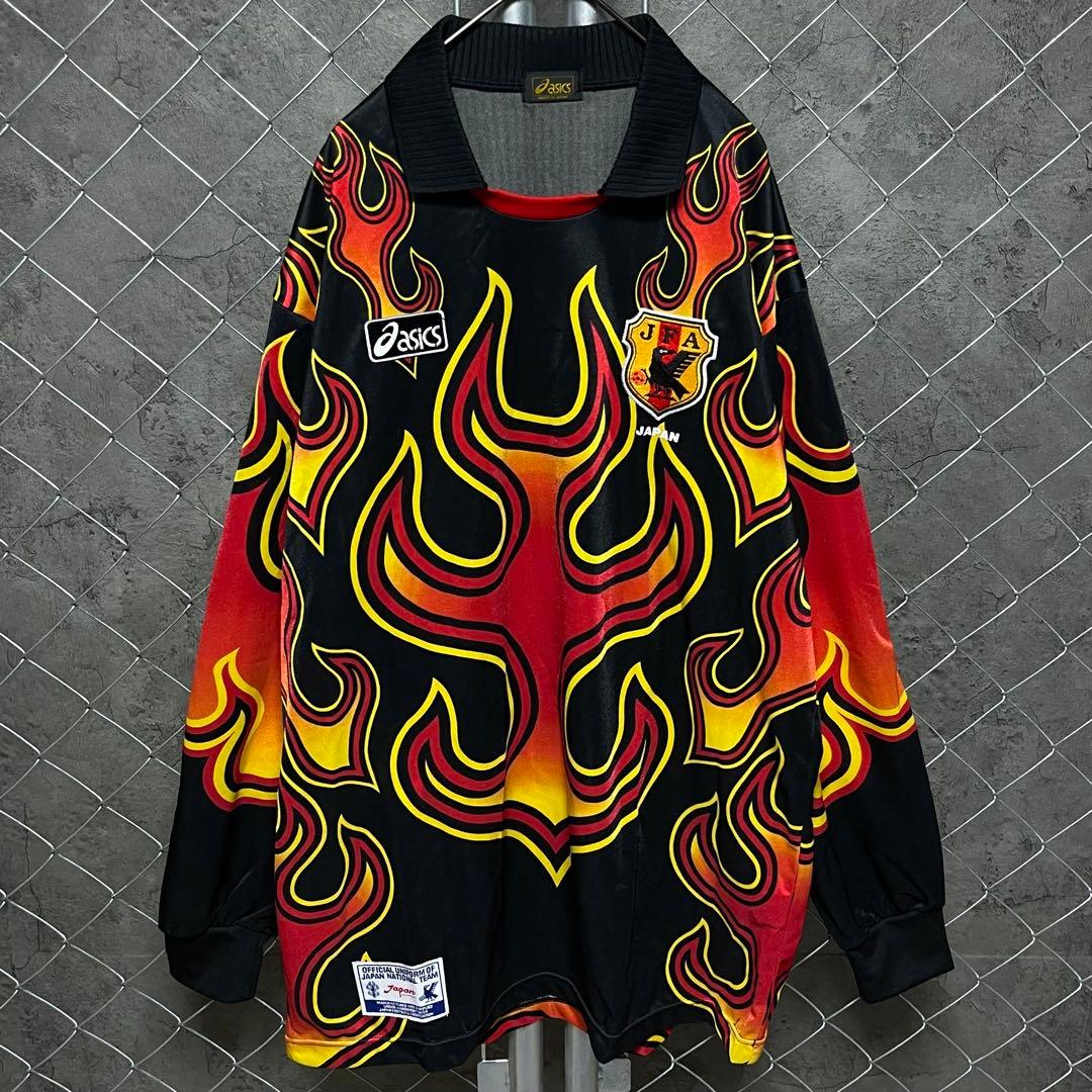 アシックス　日本代表　1998 炎柄　ゴールキーパーユニフォーム　XOサイズ