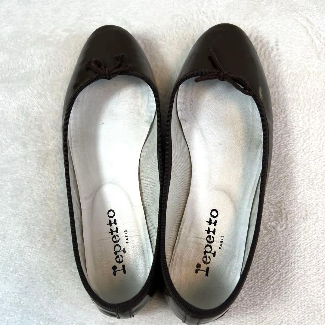 Repetto レペット バレエシューズ エナメル 茶 39