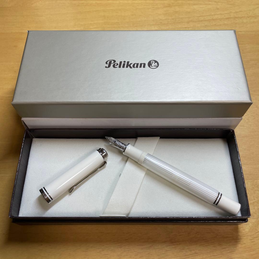 【新品】ペリカン万年筆 限定ホワイトストライプ スーべレーンM605 M(中字)