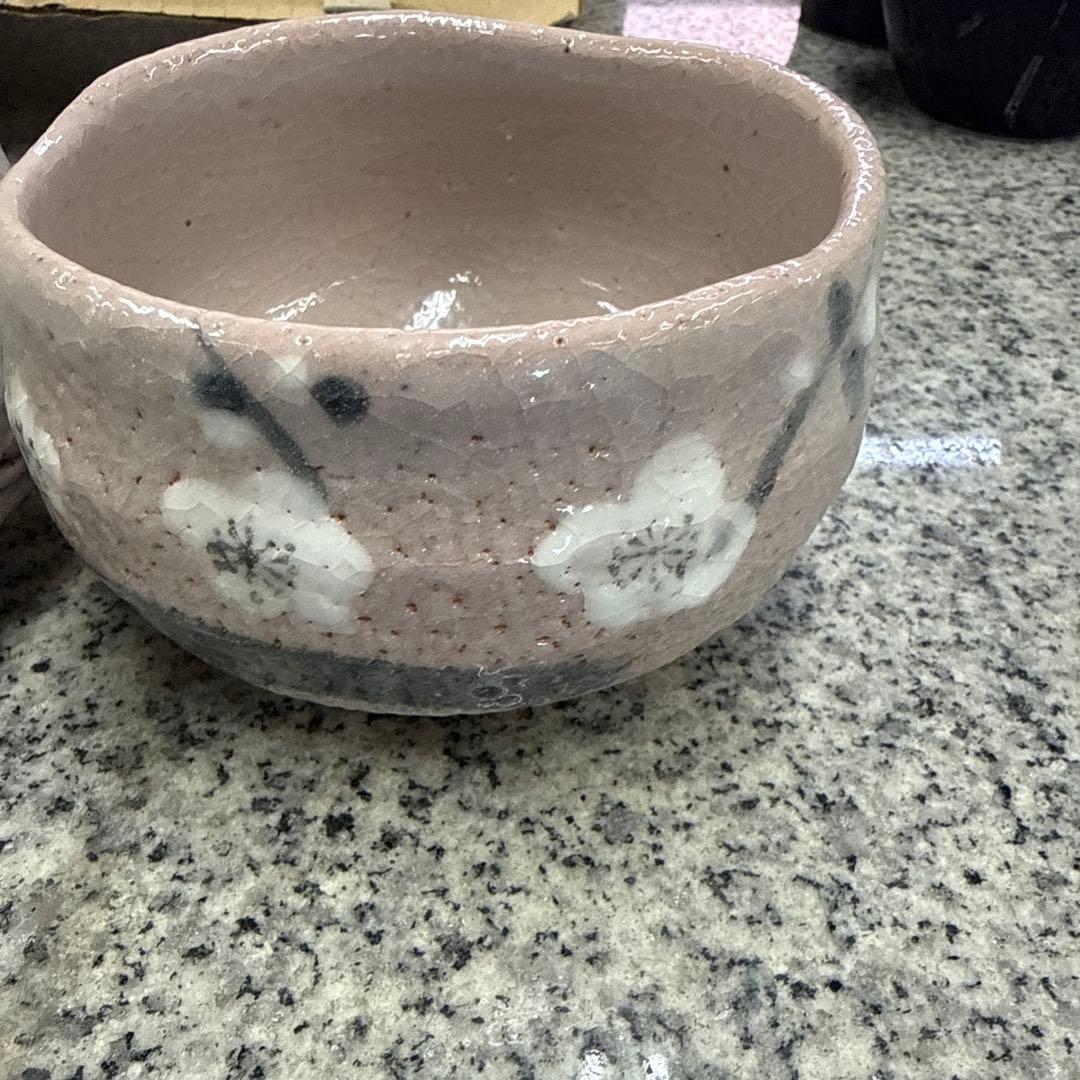 陶器製茶碗 抹茶茶碗 鶴 工芸品 美術品 2つセット 茶道具 小物 格安
