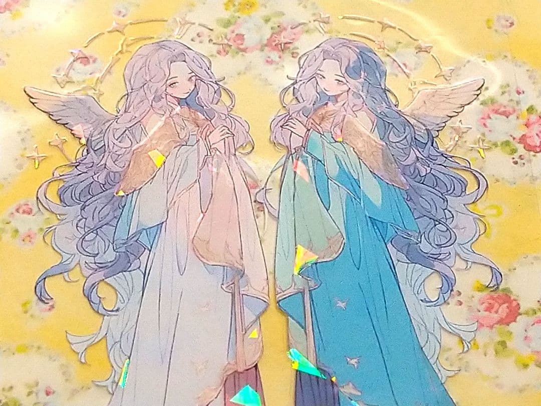 廃盤品✩J792＃双子座-鏡音(贝壳光)銀河絵日切り売り海外人物女の子AIマステ