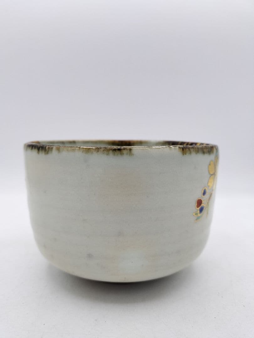 c917 茶碗 桜 流水 水無月窯 藤谷芳裁 木箱 茶道具 古物