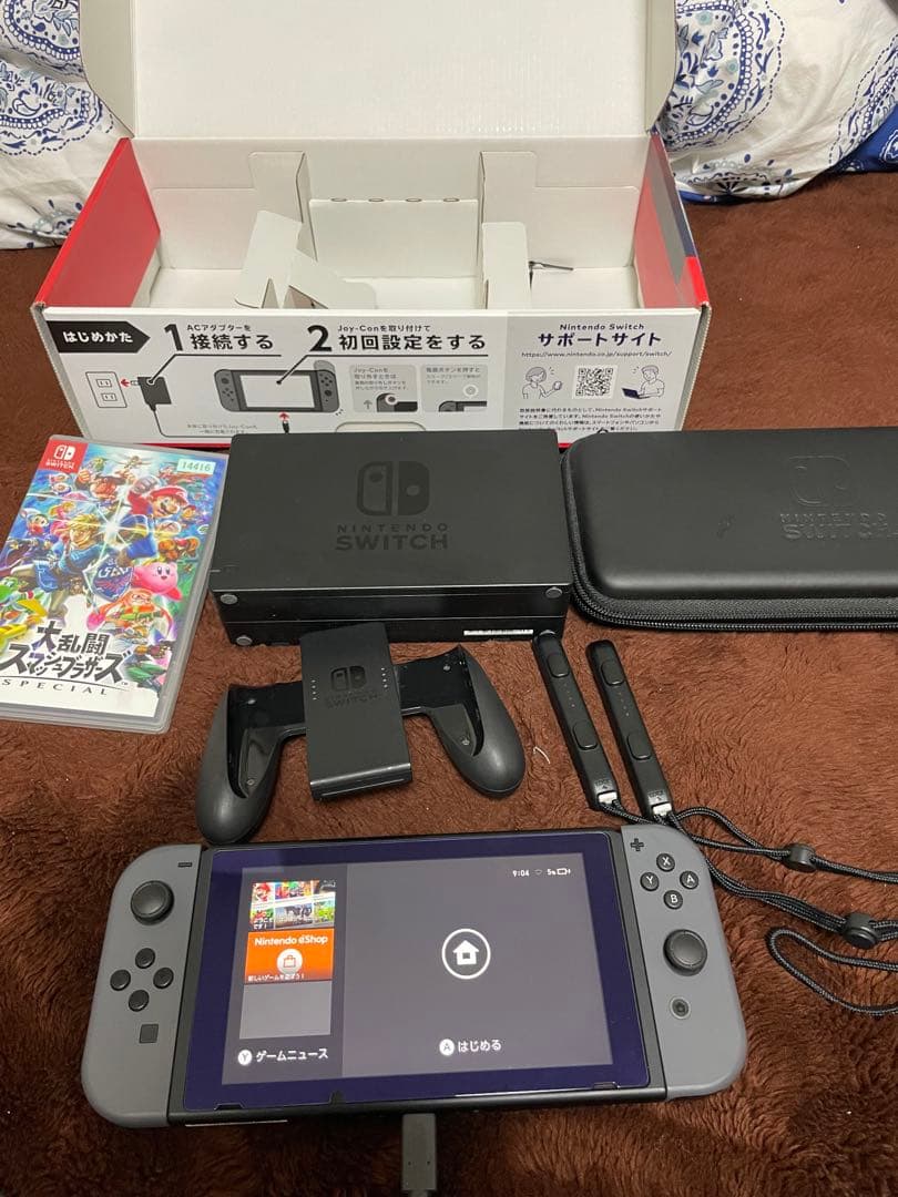 美品Nintendo Switch 本体 グレー 大乱闘スマッシュブラザーズ付き