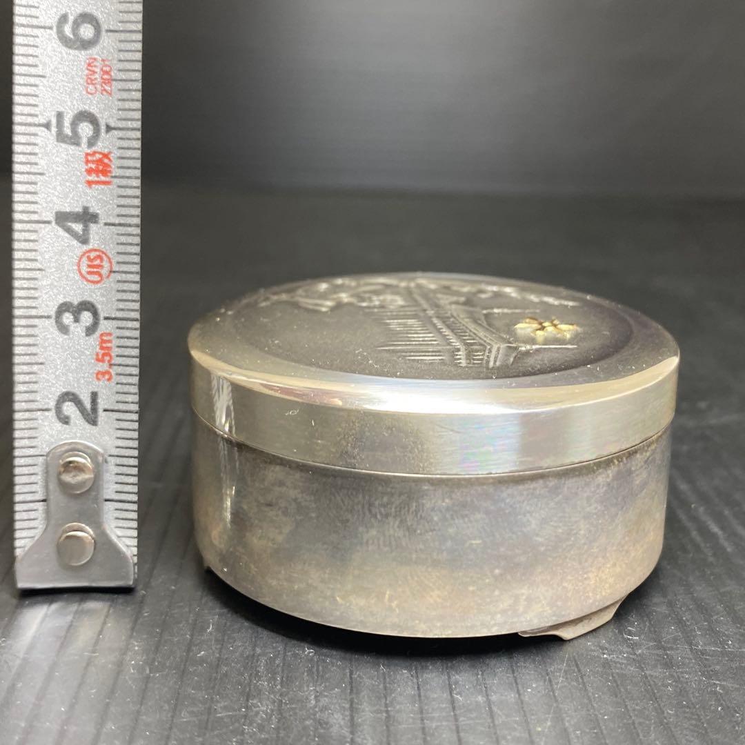 純銀製　鳳凰　建物　ボンボニエール　93g 共箱　東さ8-0208☆2F